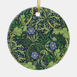 Adorno De Cerámica Seaweed cobalt thyme - William Morris