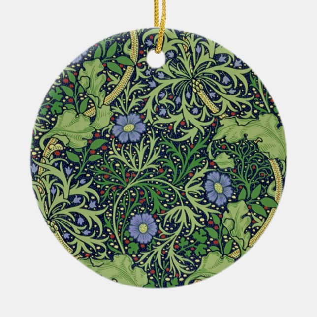 Adorno De Cerámica Seaweed cobalt thyme - William Morris (Frente)