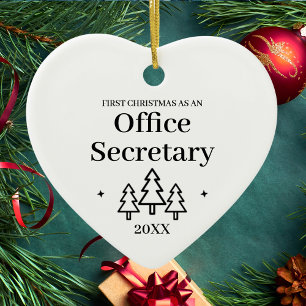 Adorno De Cerámica Secretaria de Oficina Nuevo Trabajo Navidad