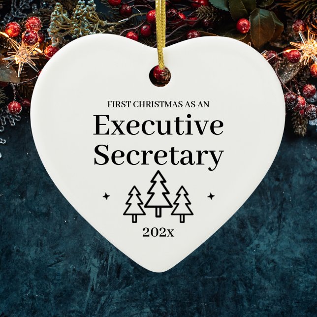 Adorno De Cerámica Secretario Ejecutivo Primera Navidad (Executive Secretary First Christmas Ceramic Ornament
)