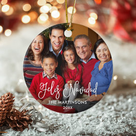 Adorno De Cerámica Secuencia de comandos de caligrafía de Feliz Navid