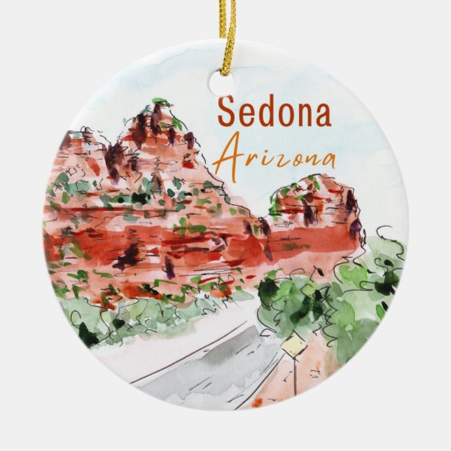 Adorno De Cerámica Sedona Arizona Ornament (Frente)