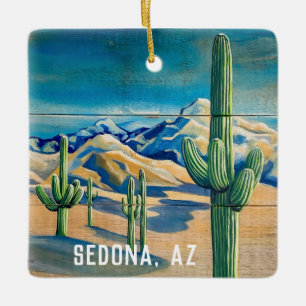 Adorno De Cerámica Sedona, Navidades del desierto de AZ