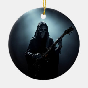 Adorno De Cerámica Segador con guitarra en el escenario