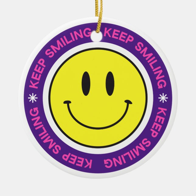 Adorno De Cerámica Seguir sonriendo (Frente)
