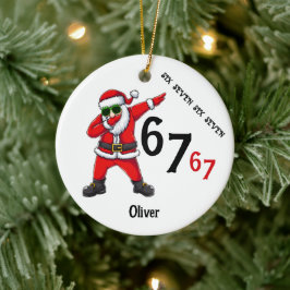 Adorno De Cerámica Seis Siete 6 7 67 Meme Santa Doblaje Personalizado