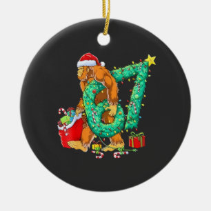 Adorno De Cerámica Seis Siete Pie Grande 67 Sasquatch Meme Navidad