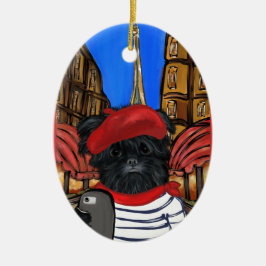 ADORNO DE CERÁMICA SELFIE DE AFFENPINSCHER