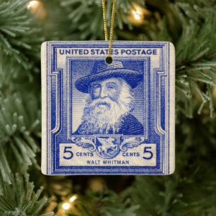 Adorno De Cerámica Sello conmemorativo de Postage de Walt Whitman