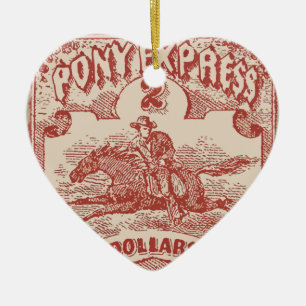 Adorno De Cerámica Sello de época Pony Express