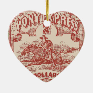 Adorno De Cerámica Sello de época Pony Express