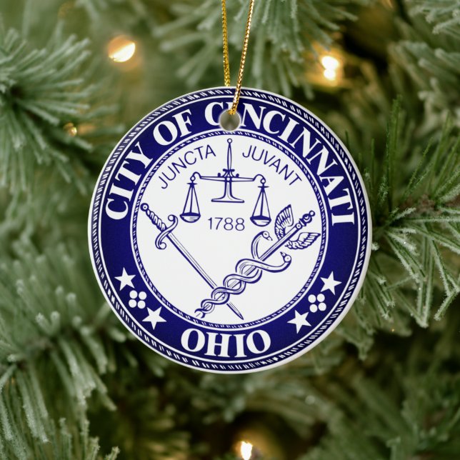 Adorno De Cerámica Sello de la ciudad de Cincinnati, Ohio (Árbol)