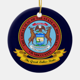 Adorno De Cerámica Sello de Michigan