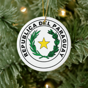 Adorno De Cerámica Sello de Paraguay