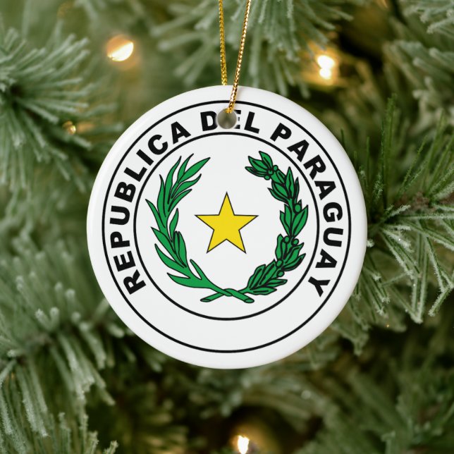Adorno De Cerámica Sello de Paraguay (Árbol)