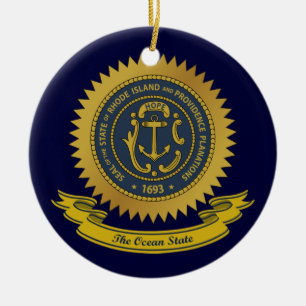 Adorno De Cerámica Sello de Rhode Island