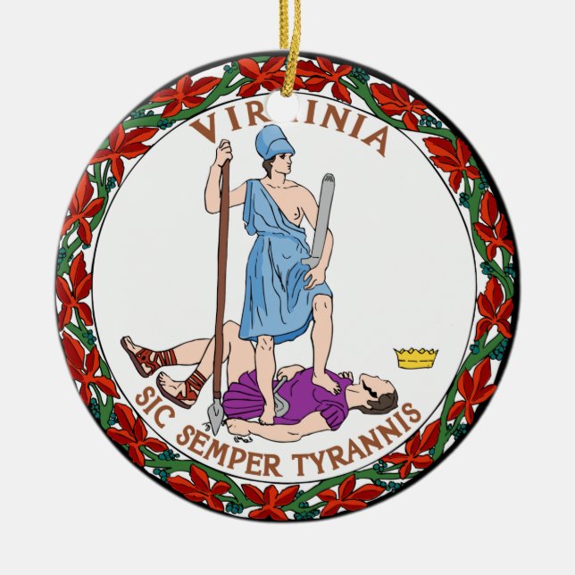 Adorno De Cerámica Sello del estado de Virginia (Frente)