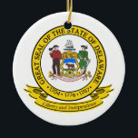 Adorno De Cerámica Sello Delaware<br><div class="desc">Sello de estado Delaware</div>