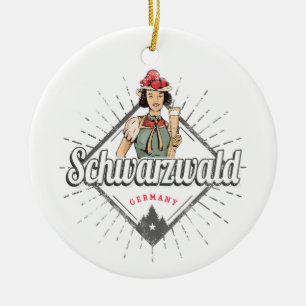 Adorno De Cerámica Selva negra Baden-Württemberg Alemania Vintage