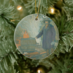 Adorno De Cerámica Selva todavía brilla por los brillantes de luz bla