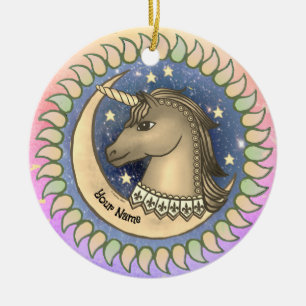 Adorno De Cerámica Semental Unicornio