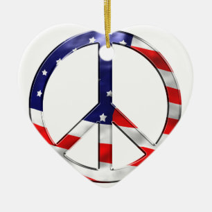 Adorno De Cerámica señal de paz de estados unidos
