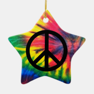 Adorno De Cerámica Señal de Paz Teñida de Negro