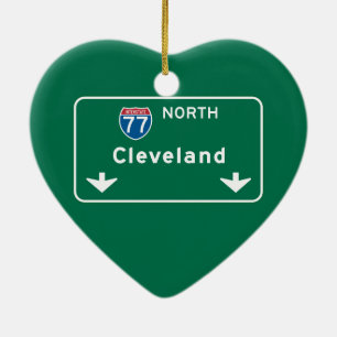 Adorno De Cerámica Señal de tráfico de Cleveland, OH