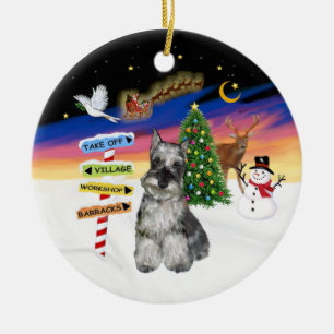 Adorno De Cerámica Señales de Navidad - Schnauzer #4