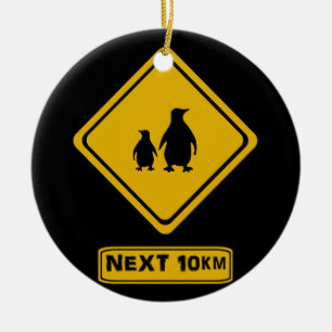 Adorno De Cerámica señalización de la ruta de los pingüinos