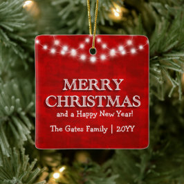 Adorno De Cerámica Sencilla elegancia Personalizada Feliz Navidad Luc