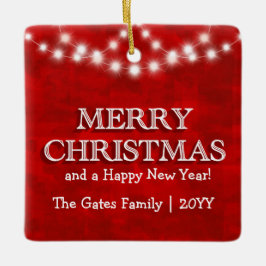 Adorno De Cerámica Sencilla elegancia Personalizada Feliz Navidad Luc