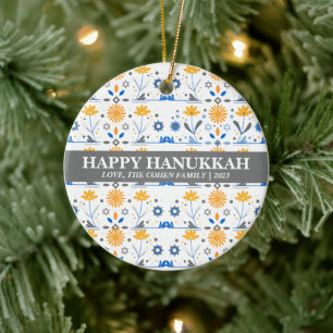 Adorno De Cerámica Sencilla y elegante fotografía familiar Hanukkah