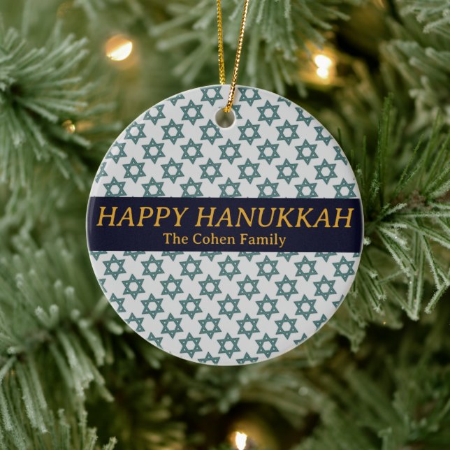 Adorno De Cerámica Sencilla y elegante fotografía familiar Hanukkah (Árbol)