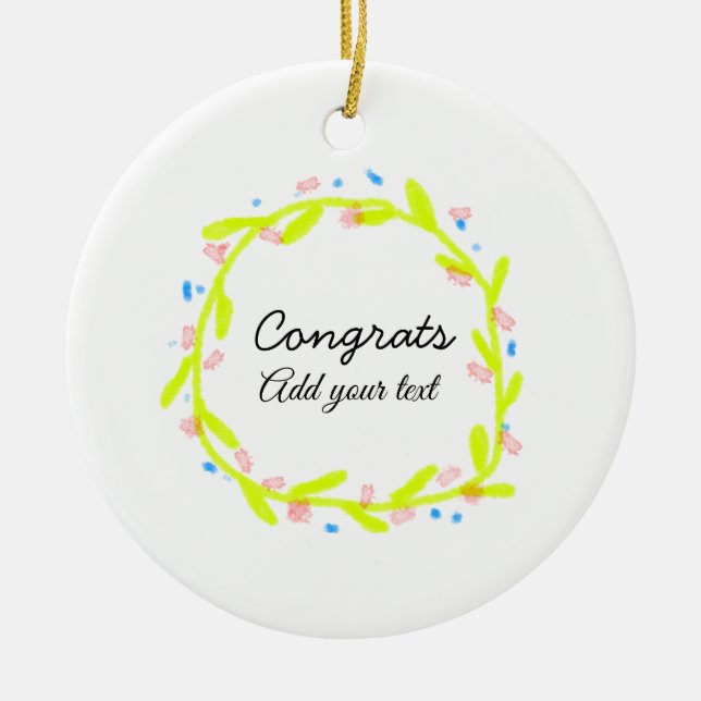 Adorno De Cerámica Sencillas felicitaciones mínimas graduación añadir (Frente)