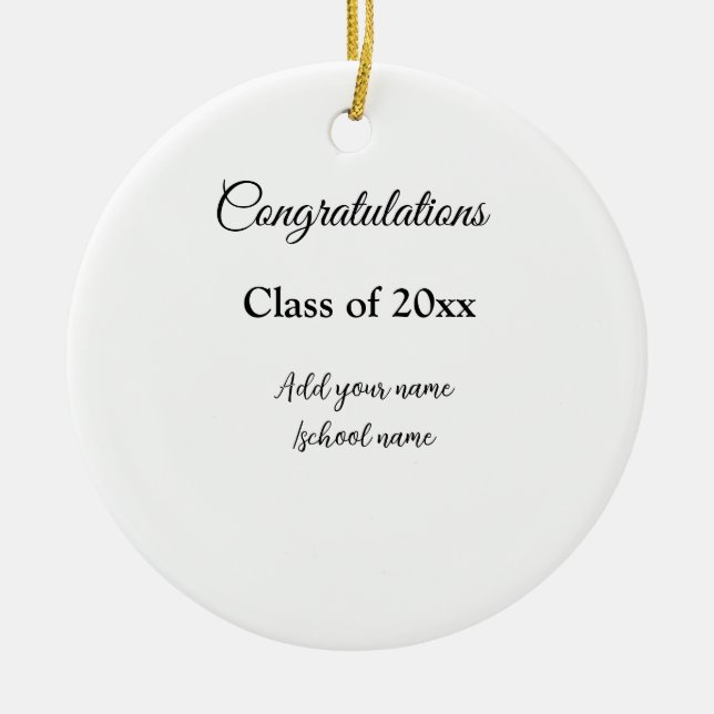 Adorno De Cerámica Sencillas felicitaciones por graduación mínima aña (Frente)