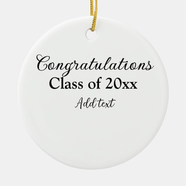 Adorno De Cerámica Sencillas felicitaciones por graduación mínima aña (Frente)