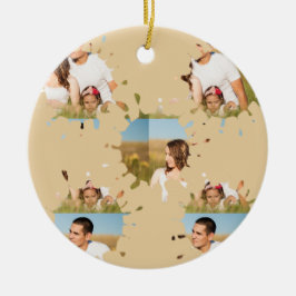 Adorno De Cerámica Sencillo collage de fotos en círculo personalizado