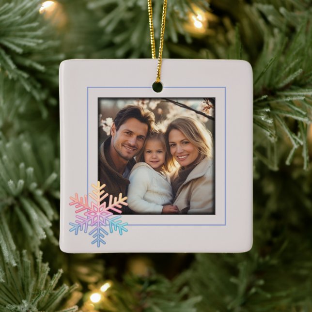 Adorno De Cerámica Sencillo copo de nieve (Árbol)