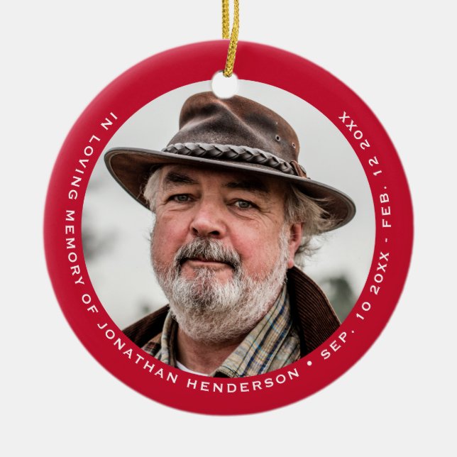 Adorno De Cerámica Sencillo Elegante En La Foto De La Memoria Amada (Frente)