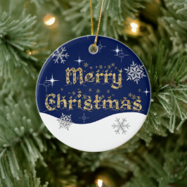 Adorno De Cerámica Sencillo Purpurina elegante de Navidades espumosos