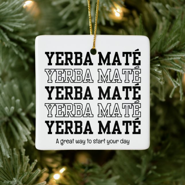 Adorno De Cerámica Sencillo YERBE MATE Personalizado Motivador Texto (Árbol)