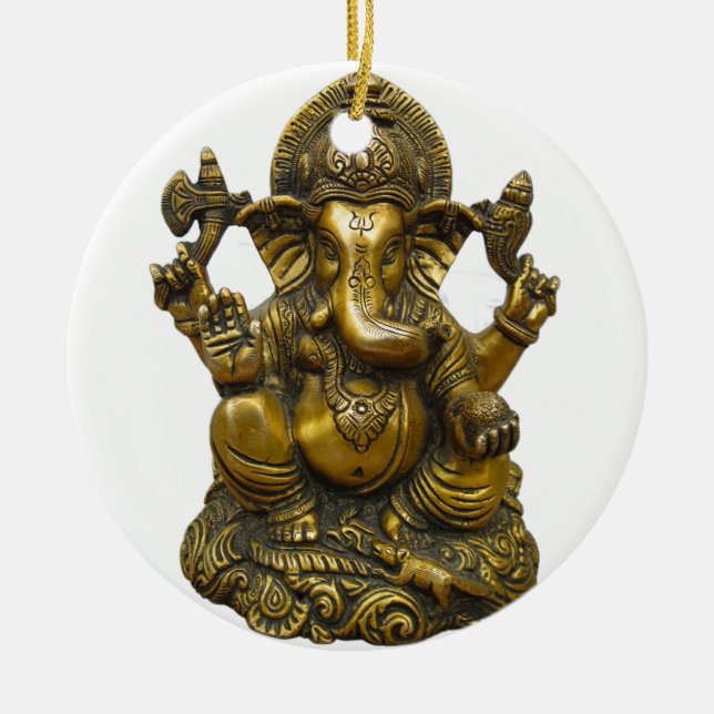ADORNO DE CERÁMICA SEÑOR GANESH HINDU GOD (Frente)