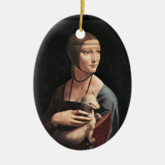 Adorno De Cerámica Señora con un armiño