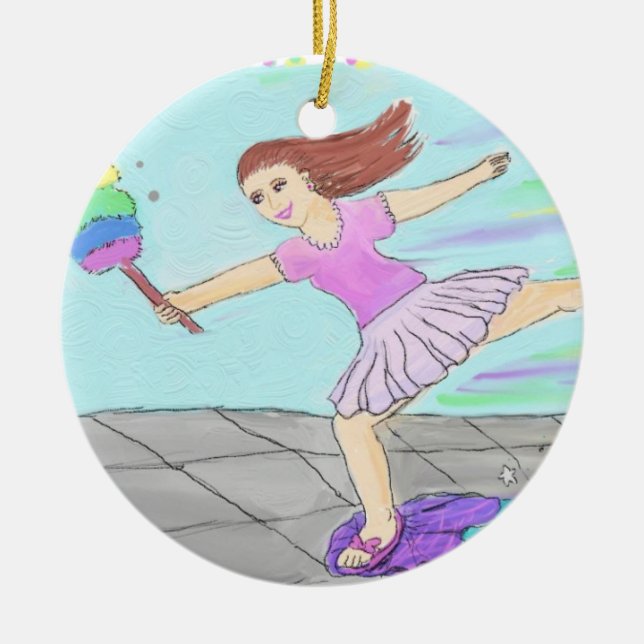 Adorno De Cerámica Señora de la limpieza linda (Frente)