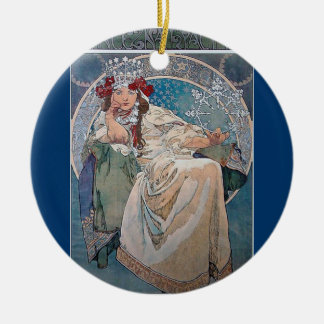 Adorno De Cerámica Señora del vestido del rosa del copo de nieve del