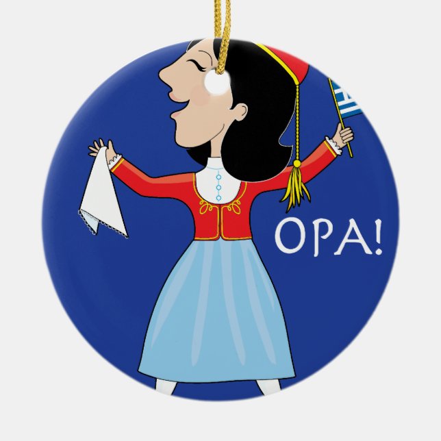 Adorno De Cerámica Señora griega Dancing (Frente)