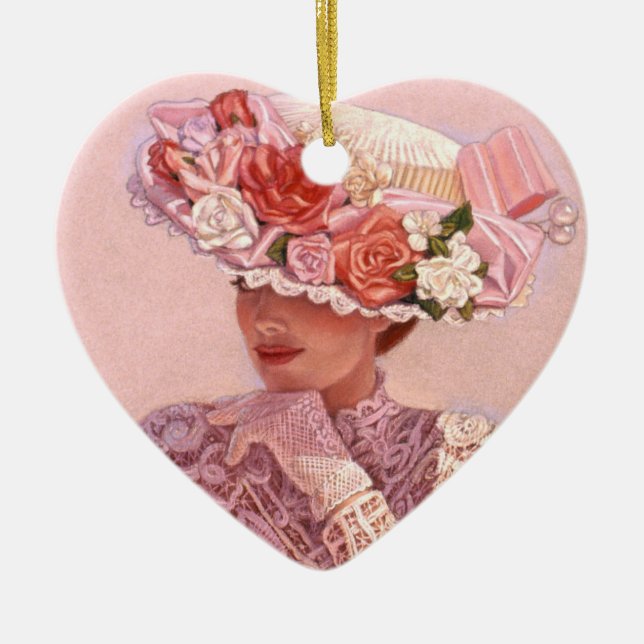 Adorno De Cerámica Señora Heart Christmas Ornament del Victorian del (Frente)
