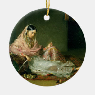 Adorno De Cerámica Señora musulmán Reclining, 1789 (aceite en lona)