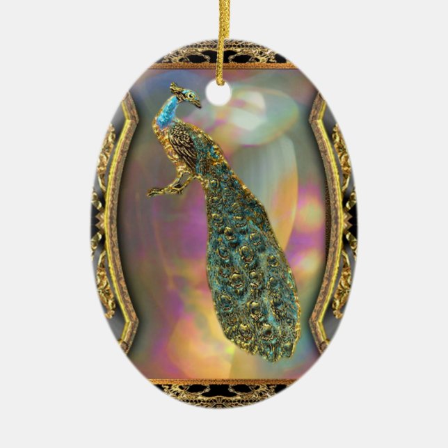 Adorno De Cerámica Señora Peacock (Frente)